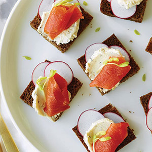 Smoked Salmon Canapés with Boursin Pepper Cheese
