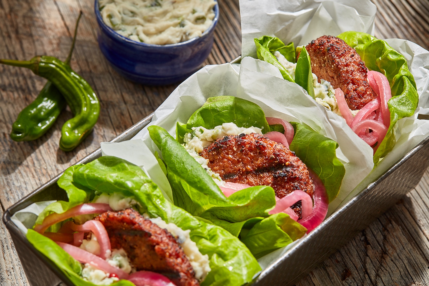 Blistered Shishito and Boursin® Dairy Free Burger | Boursin Cheese