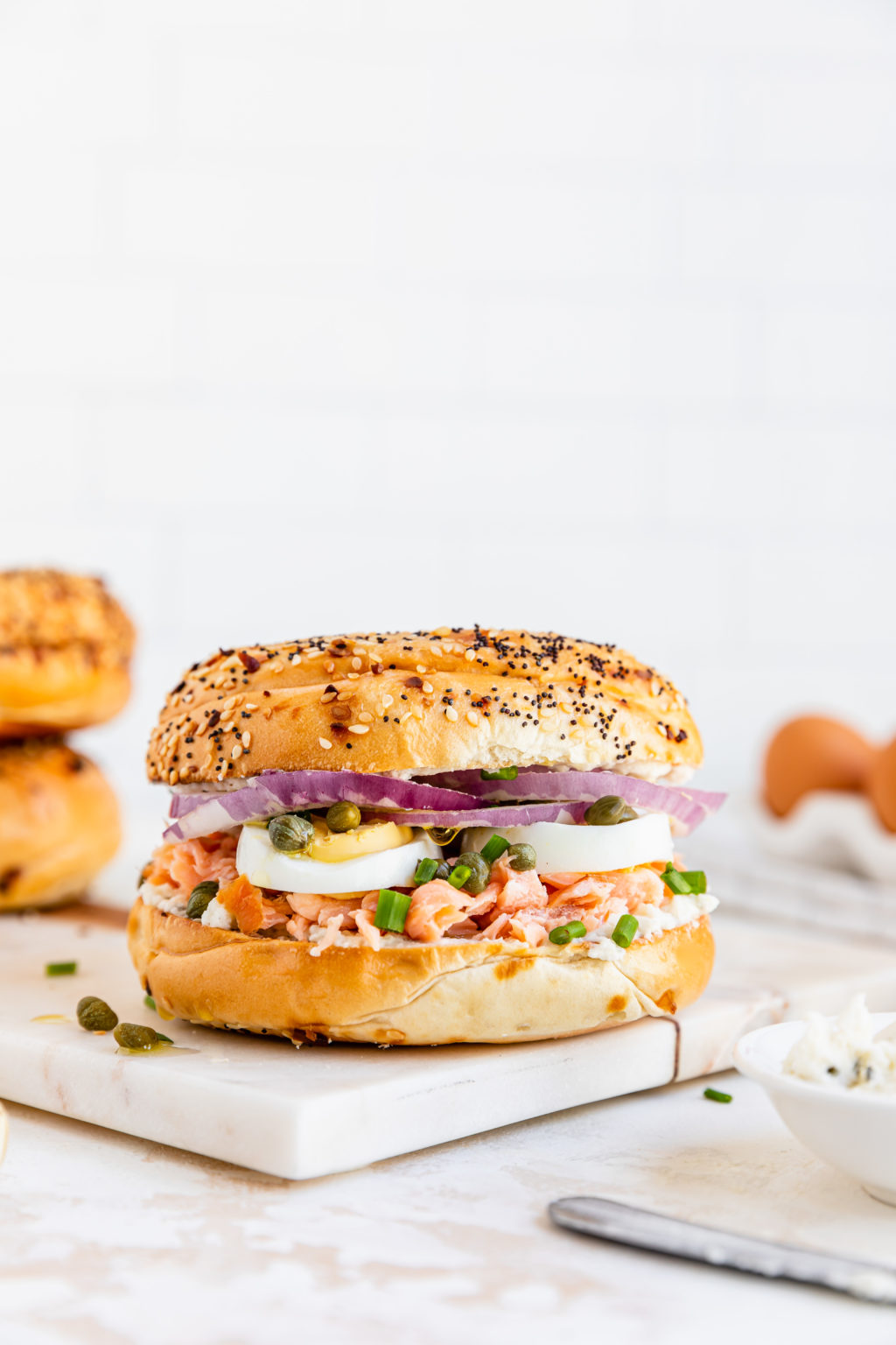 Smoked Salmon Breakfast Sandwich Boursin Cheese