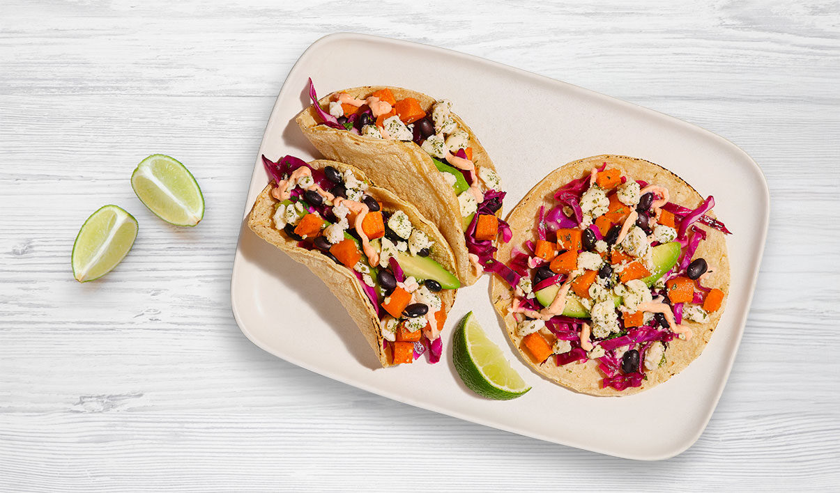 Roasted Black Bean & Sweet Potato Tacos